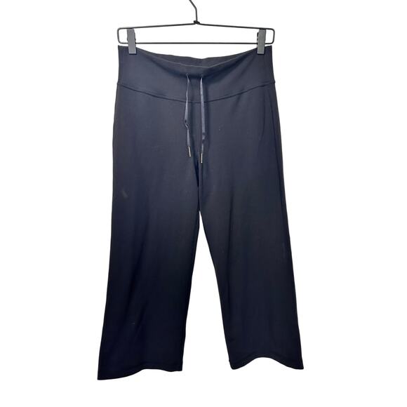 Lululemon Athletica‎ Women's Drawstring Wide Leg Athletic Crop Capri Pants Black - Picture 1 of 11